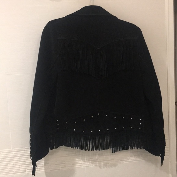 The Kooples Black Suede Fringe Jacket - Picture 5 of 7